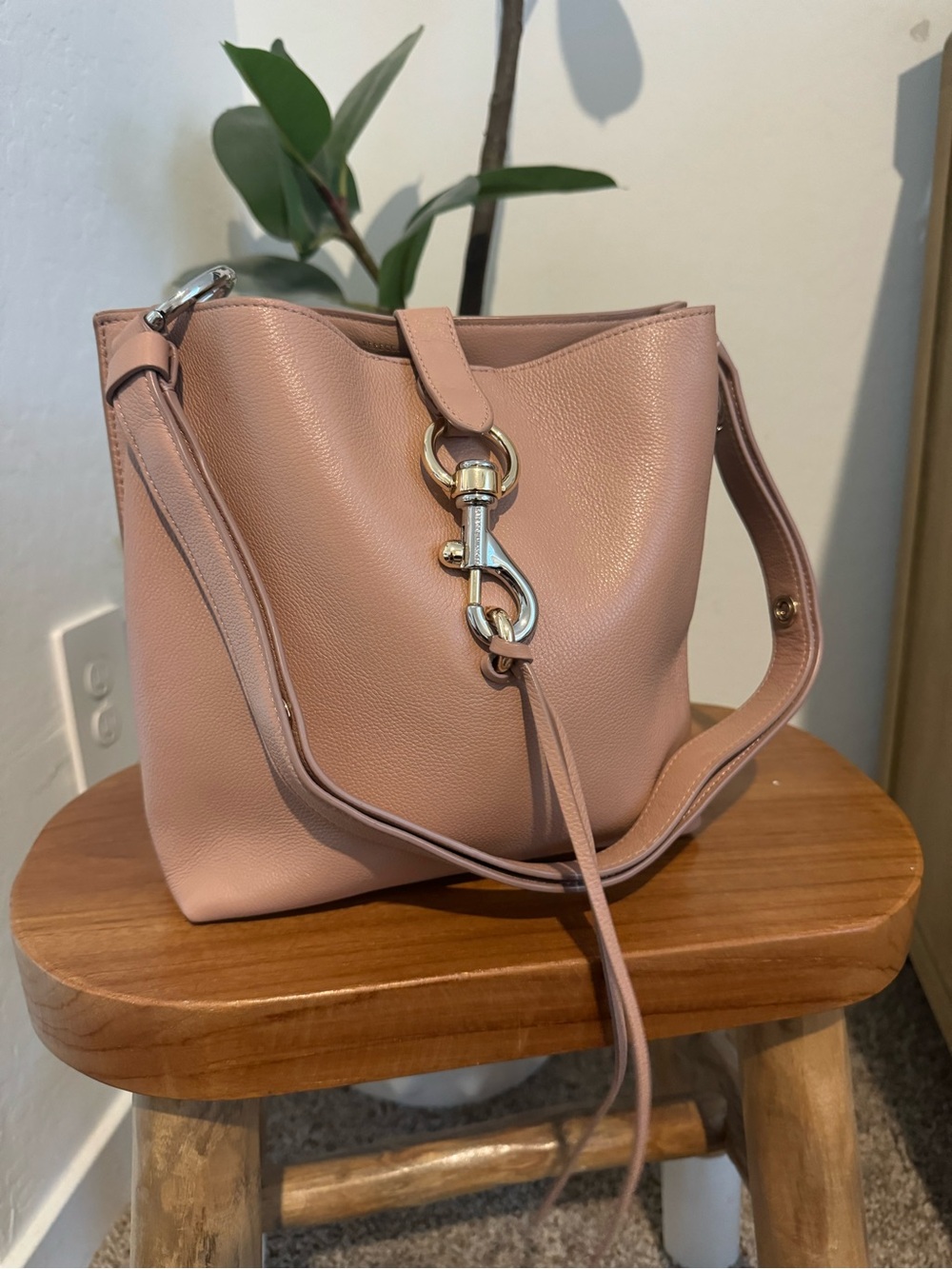 Rebecca Minkoff Blush Pink Pebbled Leather Shoulder Bag